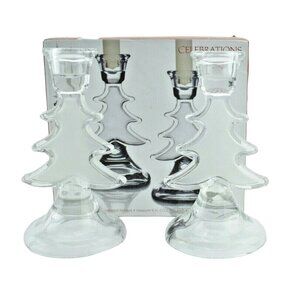 Celebrations by Mikasa Rejoice Collection Crystal Christmas Tree Candle Holder